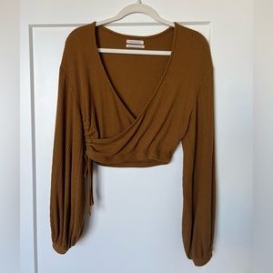 Urban Outfitters Wrap Top with Balloon Sleeves